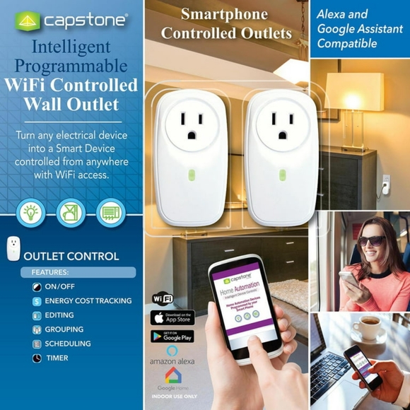 Capstone Intelligent Programmable WiFi Controlled Wall Outlets - Picture 1 of 4